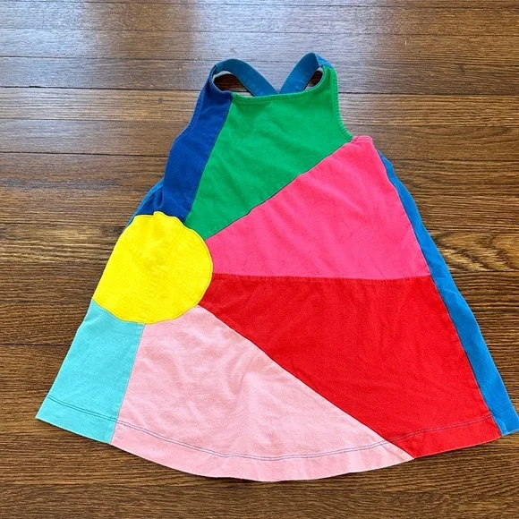 Mini Boden Colorful Rainbow Geometric Kids Dress - Picture 2 of 4